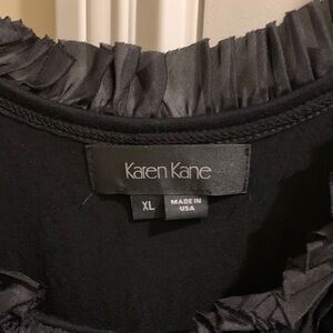 Karen Kane Black Sleeveless Ruffle Dress